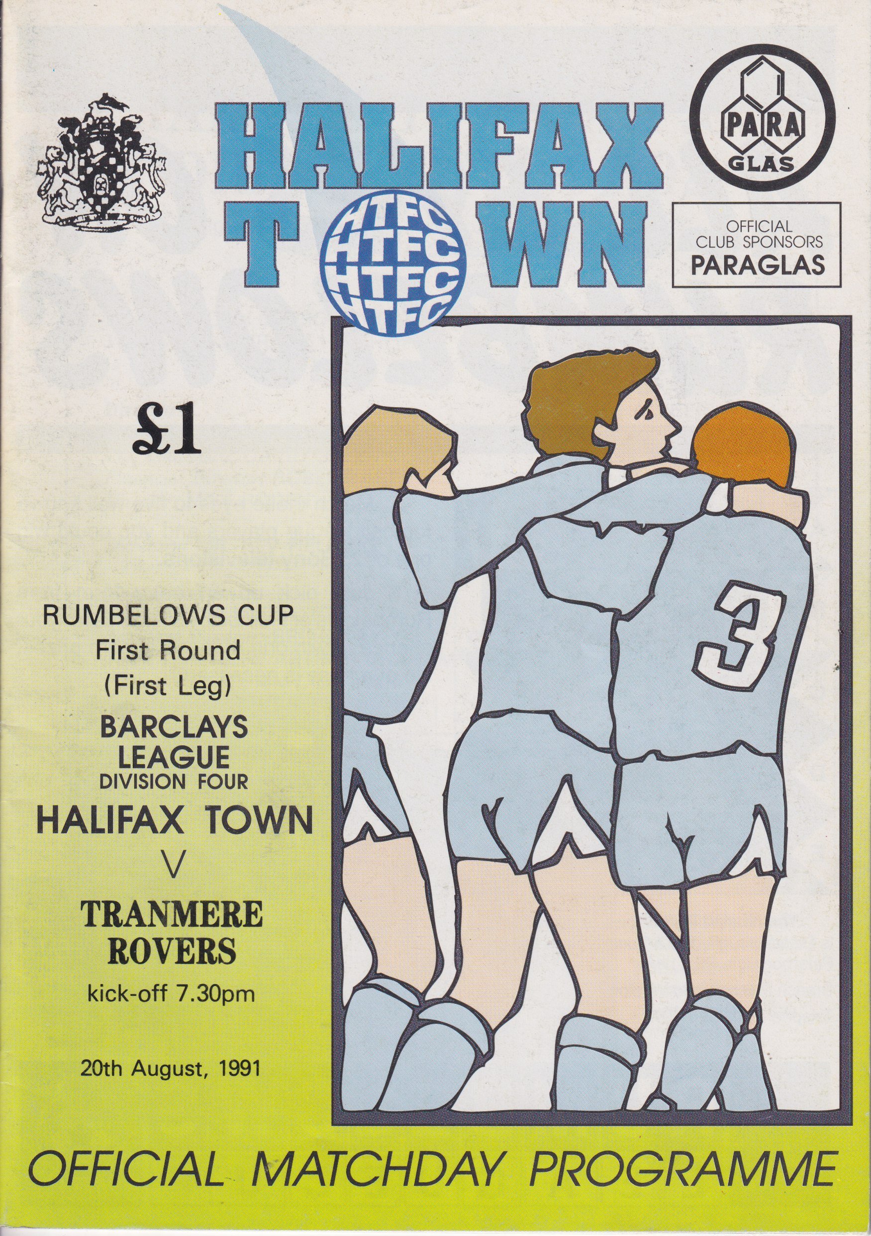 Halifax Town v Tranmere Rovers match programme